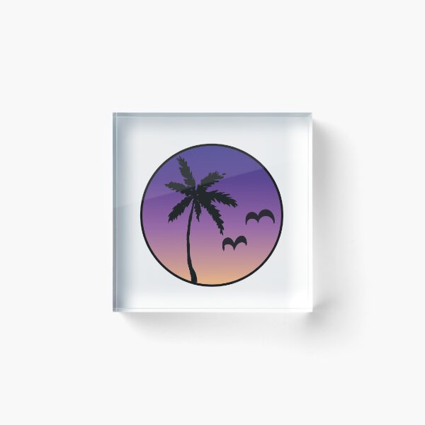 Item preview, Tropical palm tree sunset with birds designed and sold by birdsofthePNW.