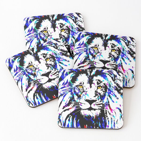 Item preview, Blue Lion Head - Lion Abstract Art by Tigazprint designed and sold by BigWildKiwi.