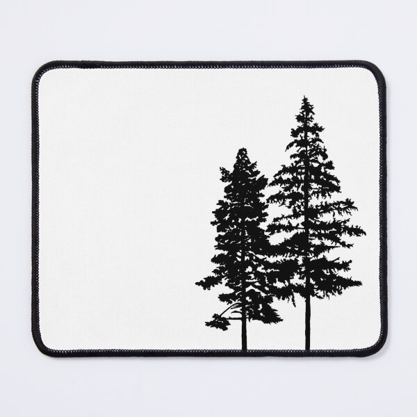 Minimalist 2 Skinny Pine Trees Mouse Pad