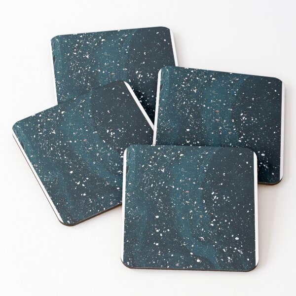 Item preview, beautiful fluid art design of colorful smooth lines on black background with star dots designed and sold by gooldenfish.