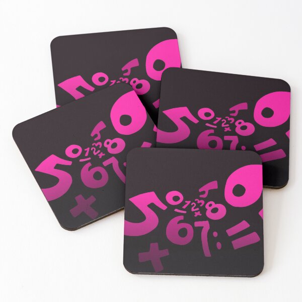 Item preview, Abstract pink numbers pattern on black designed and sold by ArtDi101.