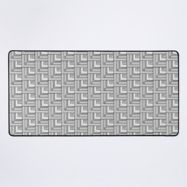Hyperdetailed Black and White Geometric Zentangle Desk Mat