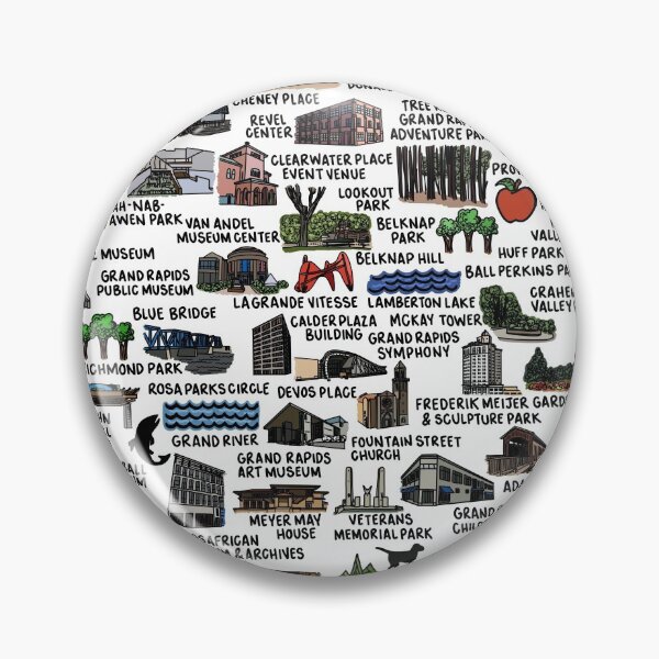 Item preview, Grand Rapids Map  designed and sold by fiberandgloss.