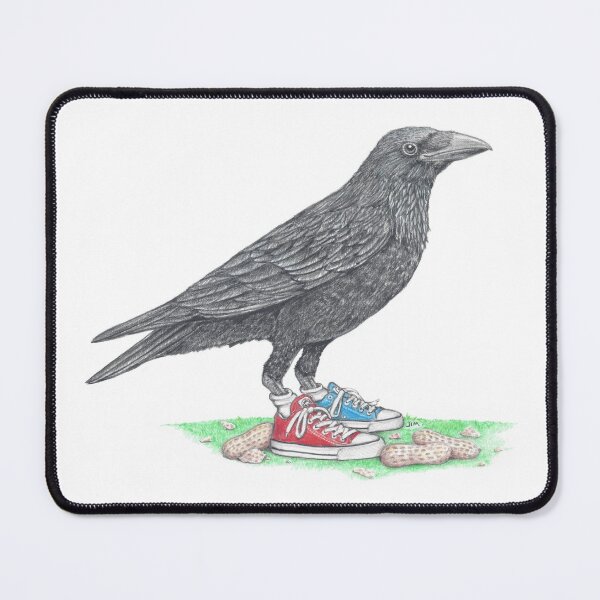 Crow in Mismatched Chucks Mouse Pad