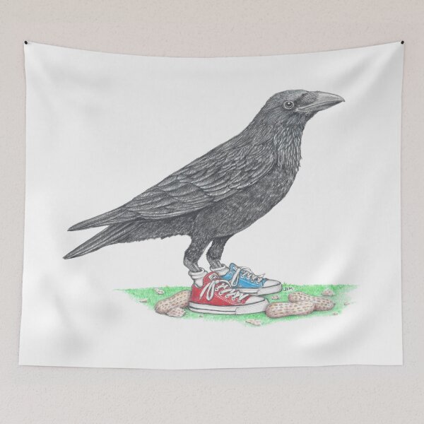 Item preview, Crow in Mismatched Chucks designed and sold by JimsBirds.