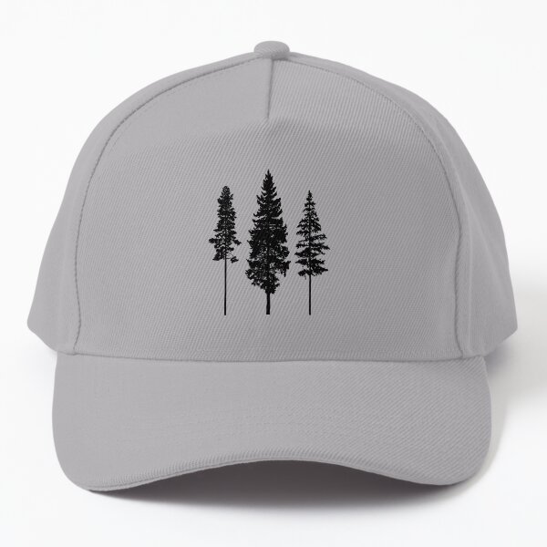 Minimalist Skinny Pine Trees Baseball Cap