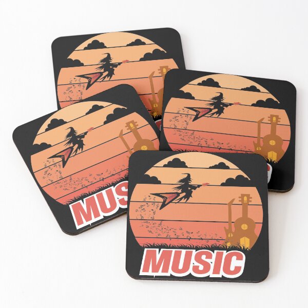 Item preview, Scary witch riding guitar music designed and sold by YacineHB01.