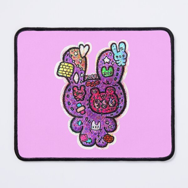Item preview, hairybeary10, Purple Haired Bear Rabbit Cat Contemporary Pop Art designed and sold by Ben Ryuki Miyagi Architect.