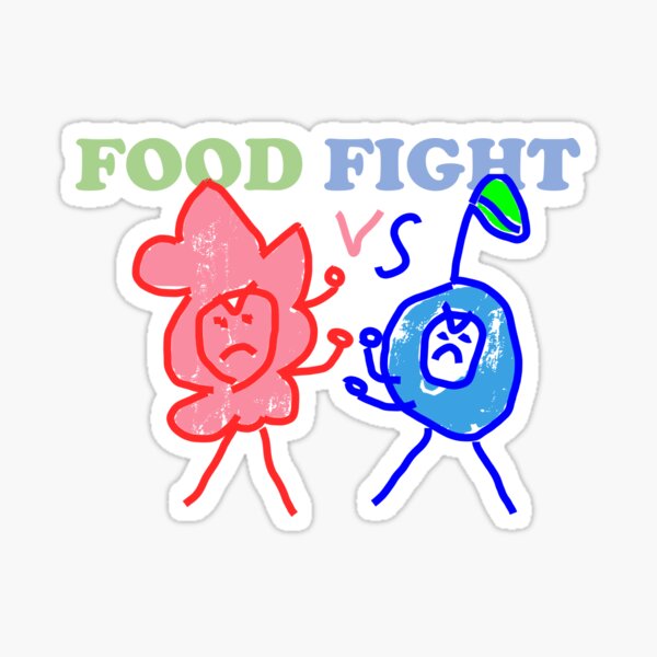 "Food Fight Raspberry vs Blueberry " Sticker for Sale by MitchON Redbubble
