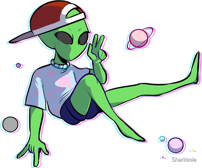 "Alien Aesthetic" Stickers by Sharkboie | Redbubble