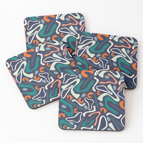 Item preview, BOHO RETRO- BLUE:Shapes and squiggles: designed and sold by ZAHARA-.