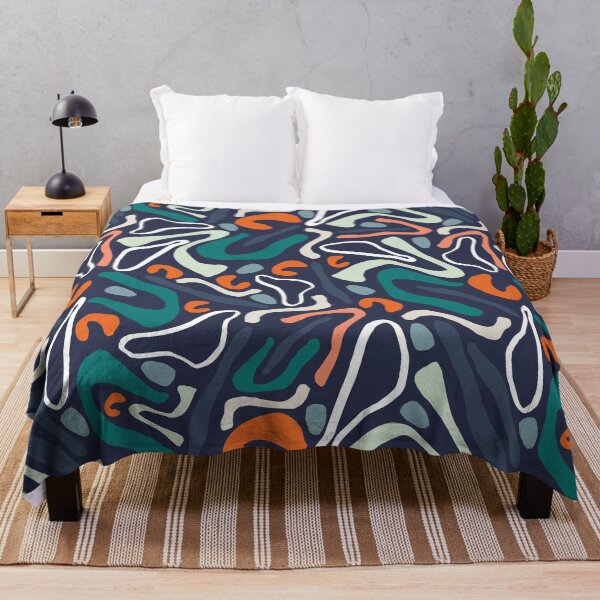 Item preview, BOHO RETRO- BLUE:Shapes and squiggles: designed and sold by ZAHARA-.