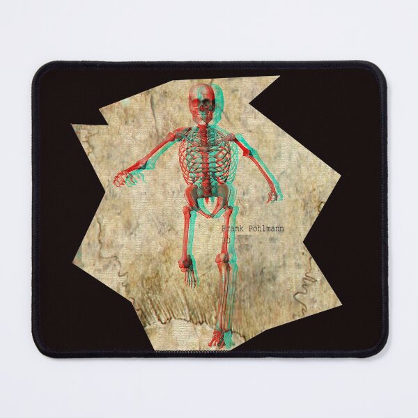 Skeleton chasing You (anaglyph) - 3D Halloween Mouse Pad