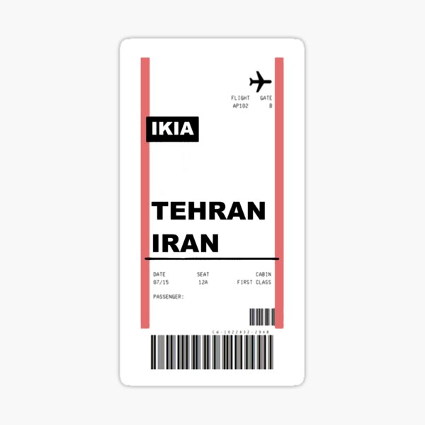 Aperçu de l'œuvre Carte d'embarquement pour Téhéran créée et vendue par rozahad.