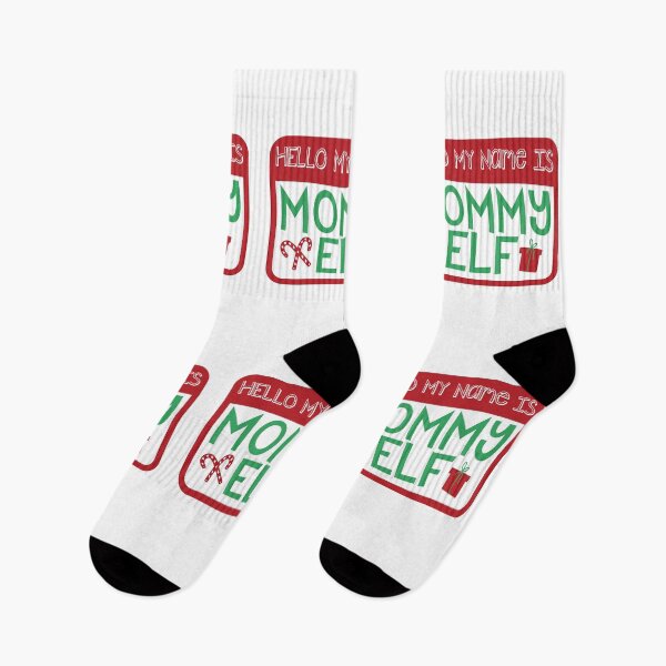 Item preview, Hello My Name is Mommy Elf Christmas Holiday Matching Family Name Tag designed and sold by GRAPHICxBOMB.