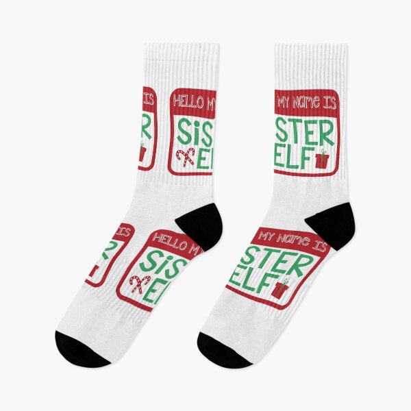 Item preview, Sister Elf Christmas Holiday Matching Family Name Tag designed and sold by GRAPHICxBOMB.