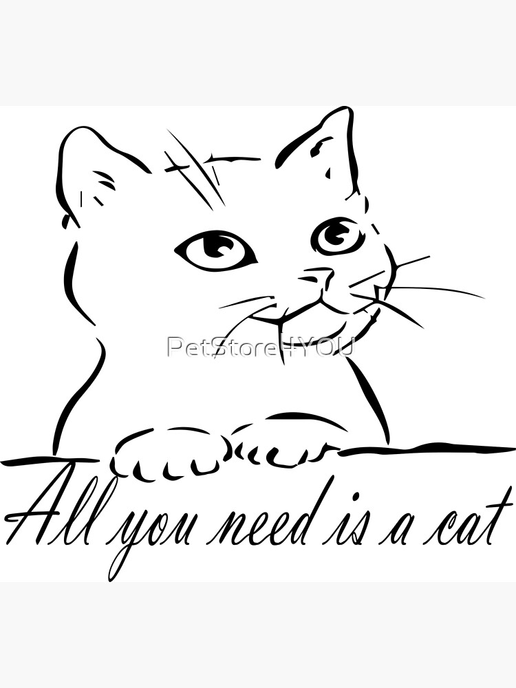 all-you-need-is-a-cat-black-design-poster-for-sale-by-petstore4you