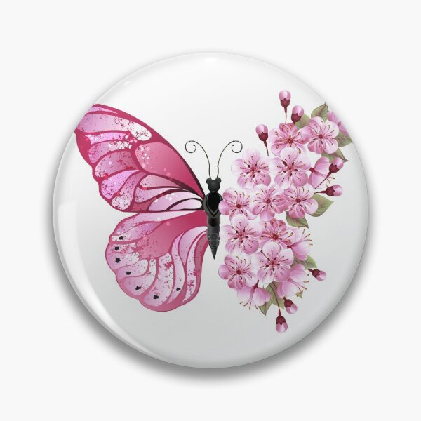 Item preview, custom pink butterfly face mask designed and sold by ZANTRART.