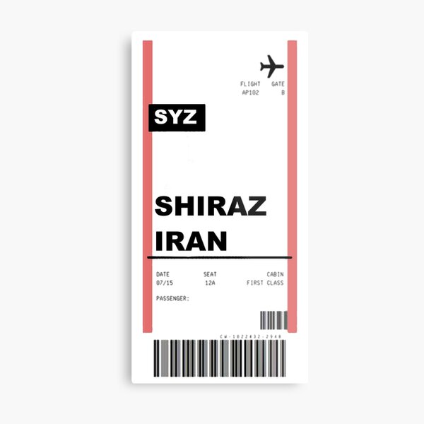 Aperçu de l'œuvre Carte d'embarquement pour Shiraz créée et vendue par rozahad.
