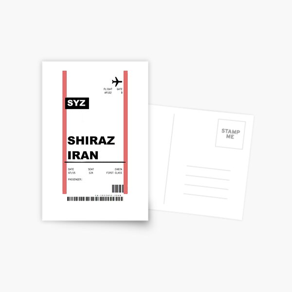 Aperçu de l'œuvre Carte d'embarquement pour Shiraz créée et vendue par rozahad.