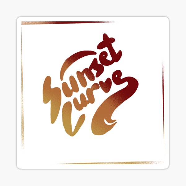 Sunset Curve Logo- sunset Sticker