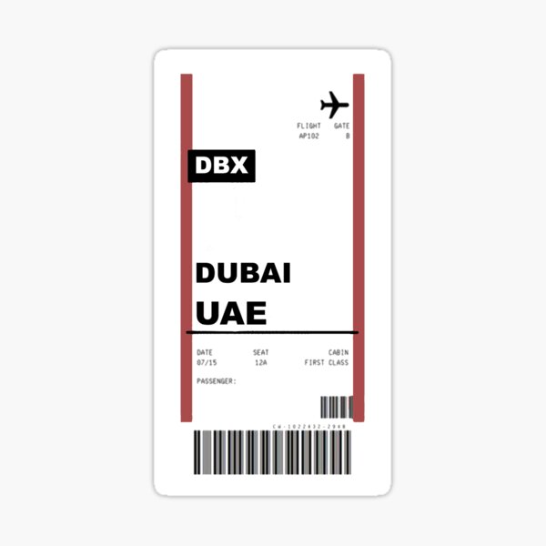 Aperçu de l'œuvre Carte d'embarquement de Dubaï créée et vendue par rozahad.