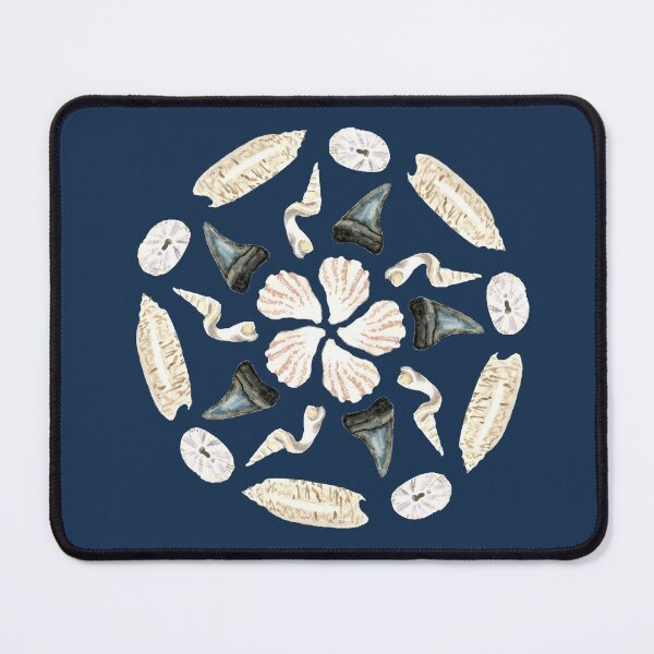 Item preview, Florida Seashell Mandala 2 - Watercolor - Dark Blue designed and sold by skidgelstudios.