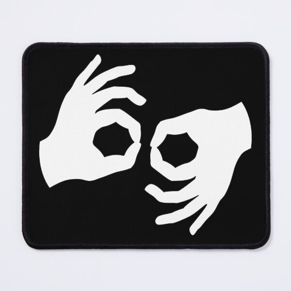 Item preview, American Sign Language ASL Interpreter hands symbol in white.  designed and sold by ASLstyles.