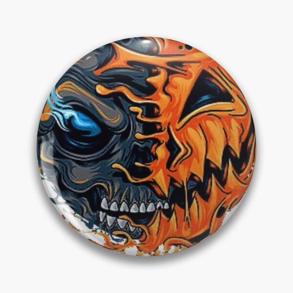 Item preview, Halloween Pumpkin Half Skull Looks Scary And Cool Editable Layers Vector Illustrations Skull, Skeleton designed and sold by ShopDisct.