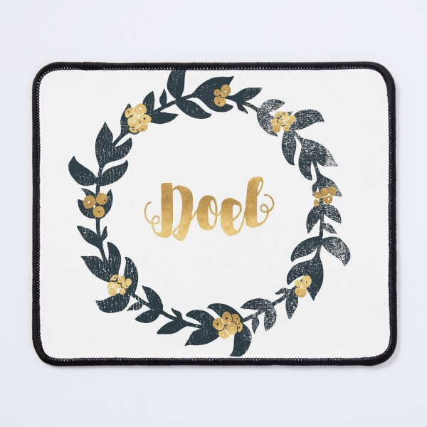 Noel, Christmas wreath, printed illustration Mouse Pad