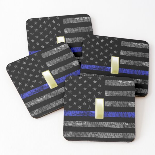Item preview, (Gold) Lieutenant Thin Blue Line Distressed Flag designed and sold by Jared Davies.