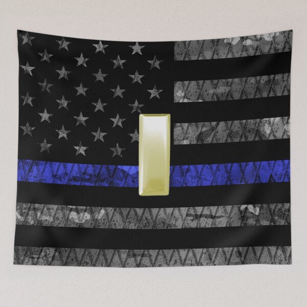 Item preview, (Gold) Lieutenant Thin Blue Line Distressed Flag designed and sold by Jared Davies.