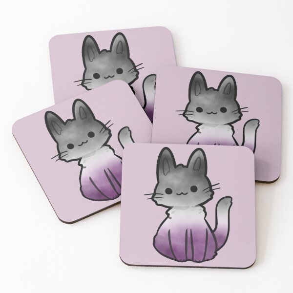 Item preview, Asexual Watercolour Cat Subtle Abstract Pride Flag designed and sold by cashewdays.