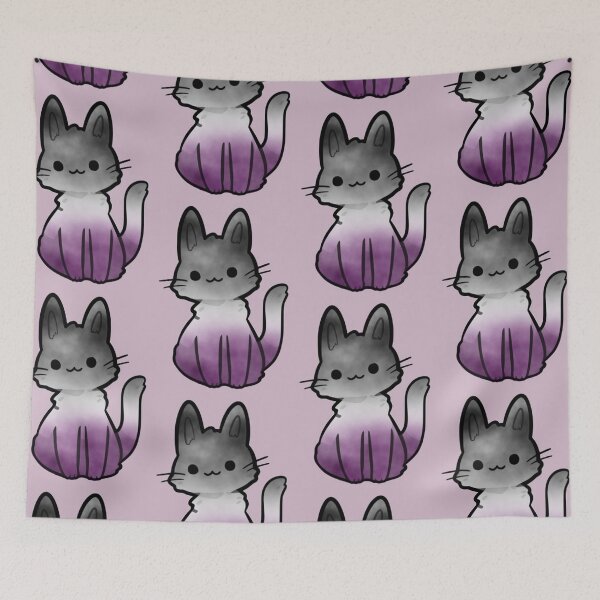 Item preview, Asexual Watercolour Cat Subtle Abstract Pride Flag designed and sold by cashewdays.
