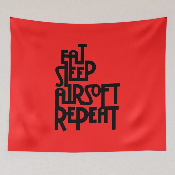 Item preview, Red Eat.Sleep.Airsoft.Repeat - #2 - Black - Morale Collectable Airsoft - Airsoft Loadout Design designed and sold by AirsoftBD.