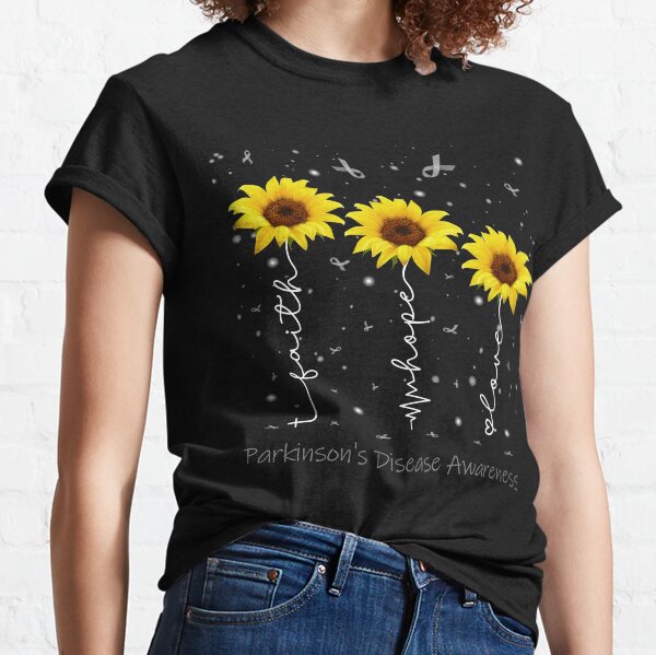 Vista previa del artículo con la obra «Girasol Fe Esperanza Amor Concientización sobre la enfermedad de Parkinson», diseñado y vendido por largellie.