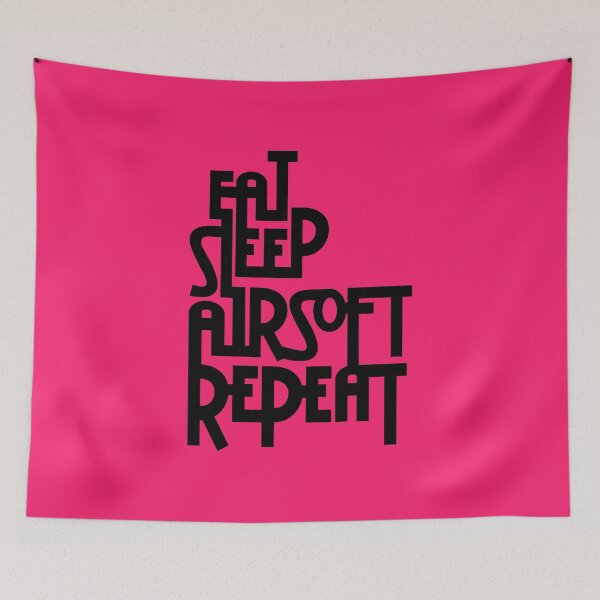 Item preview, Pink Eat.Sleep.Airsoft.Repeat - #2 - Black - Morale Collectable Airsoft - Airsoft Loadout Design designed and sold by AirsoftBD.