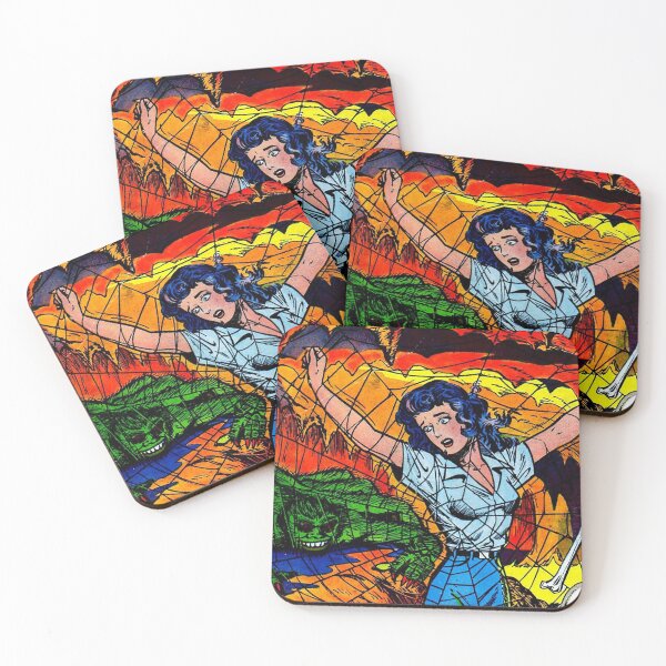 Item preview, Web of Mystery Vintage Comic, Woman stuck in spider web, Damsel in distress,  designed and sold by Nostrathomas66.
