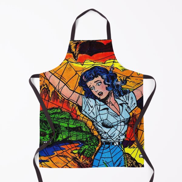 Item preview, Web of Mystery Vintage Comic, Woman stuck in spider web, Damsel in distress, designed and sold by Nostrathomas66.