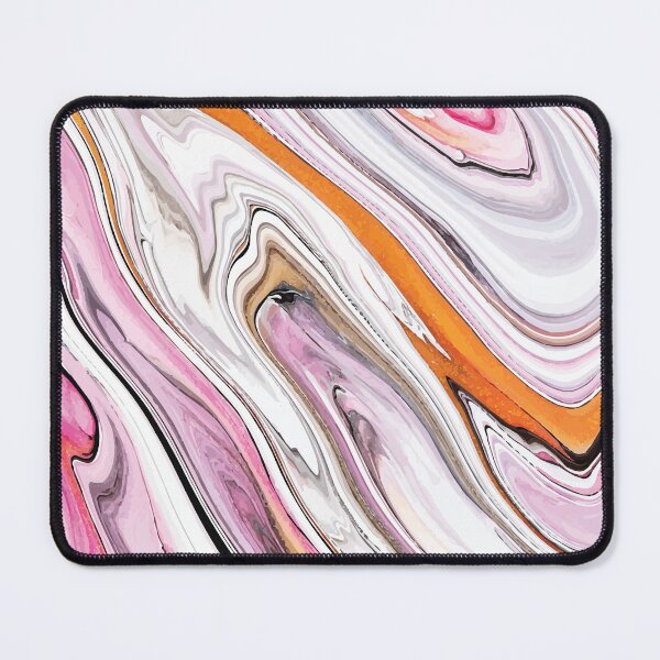Item preview, Marble Swirls of Pink, Orange, Black and White Abstract Pattern designed and sold by Alicia Chee.