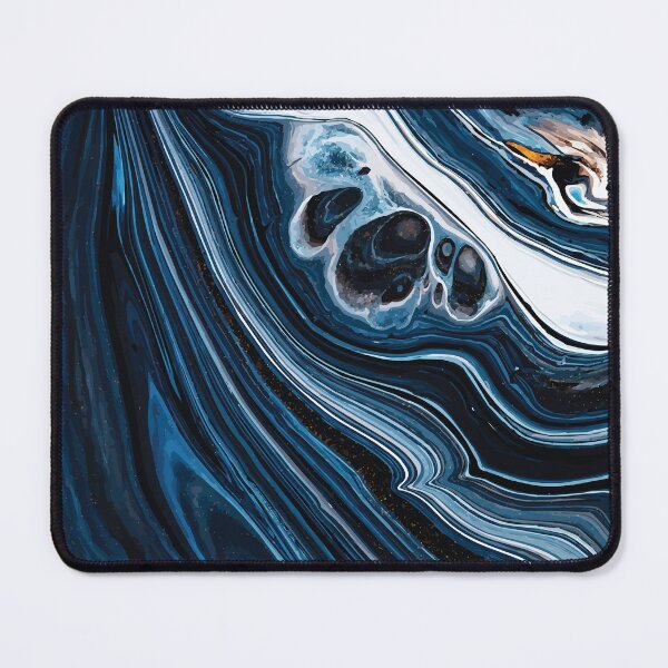 Item preview, Marble Swirls of Blue, Black and White Abstract Pattern designed and sold by Alicia Chee.