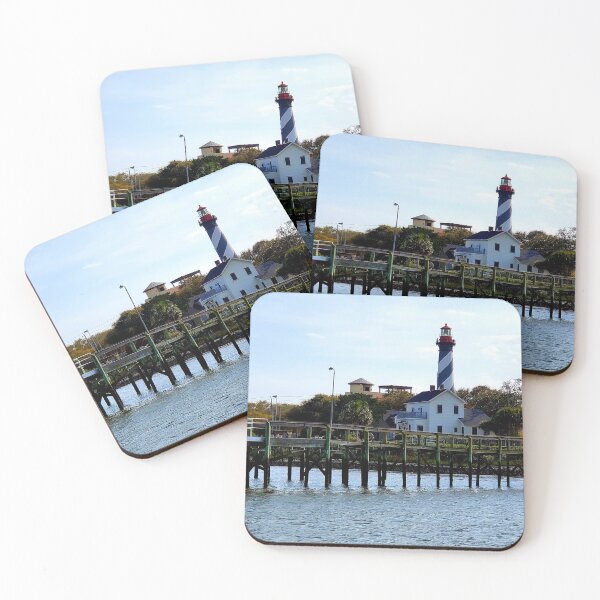 Item preview, St. Augustine Beach, Florida, lighthouse from the waterfront  designed and sold by InkyandCotton.