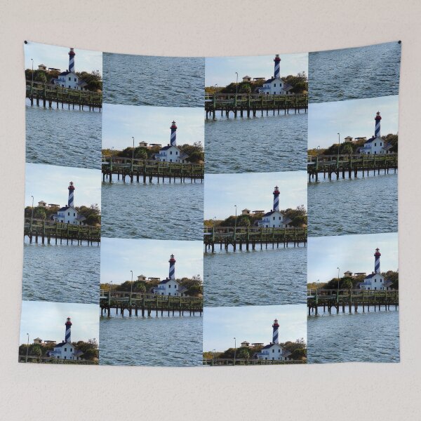 Item preview, St. Augustine Beach, Florida, lighthouse from the waterfront  designed and sold by InkyandCotton.
