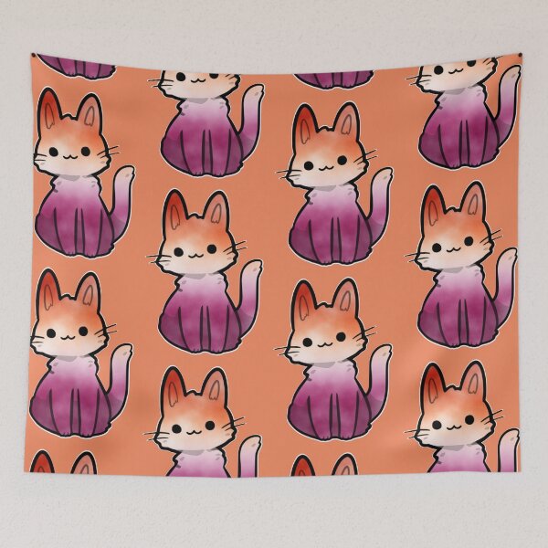 Item preview, Lesbian Watercolour Cat Subtle Abstract Pride Flag Sapphic designed and sold by cashewdays.