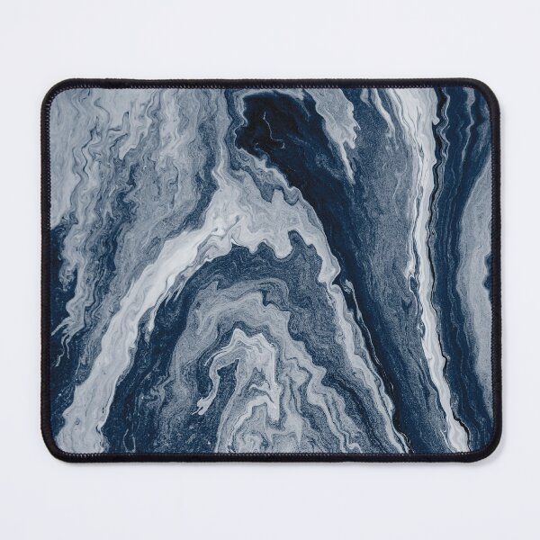 Item preview, Marble Swirls of White, Grey and Dark Blue Abstract Pattern designed and sold by Alicia Chee.