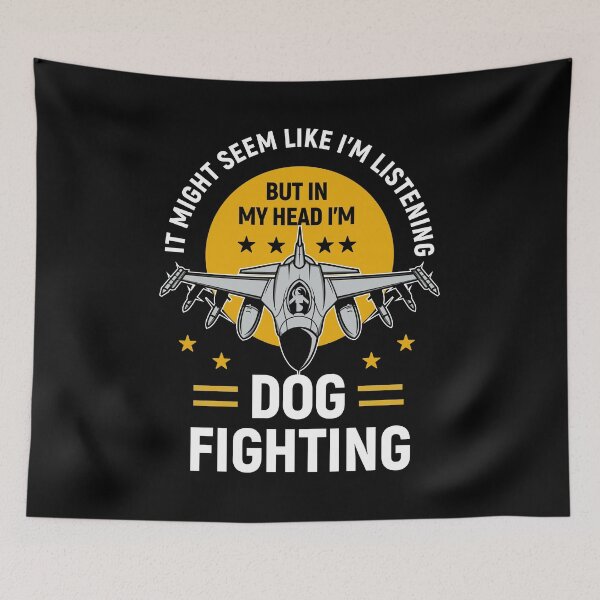 Item preview, It Might Seem Like I'm Listening But In My Head I'm Dog Fighting Jet Fighter designed and sold by Uppercase Tees.