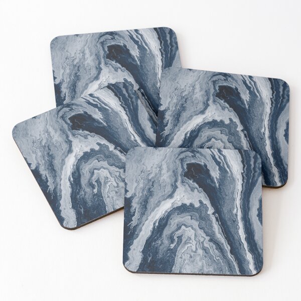 Item preview, Marble Swirls of White, Grey and Dark Blue Abstract Pattern designed and sold by Alicia Chee.