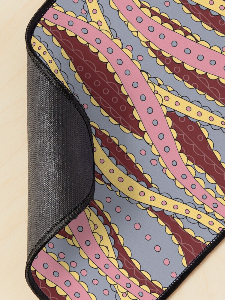 Alternate view of Doodled Ribbon Stripes Mouse Pad
