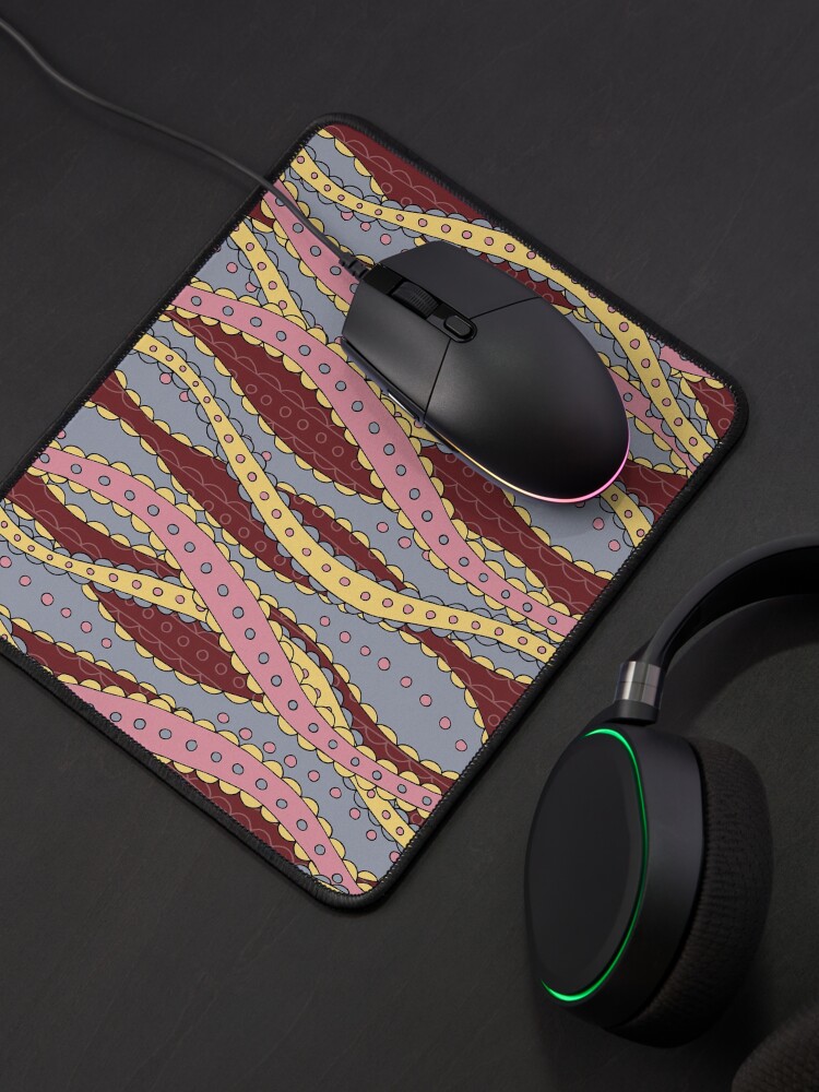 Alternate view of Doodled Ribbon Stripes Mouse Pad