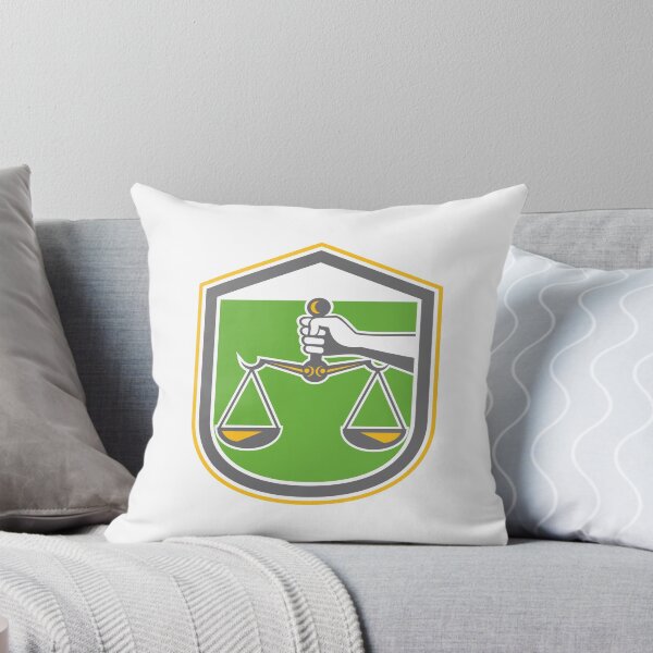 Item preview, Hand Holding Scales of Justice Shield Retro designed and sold by patrimonio.